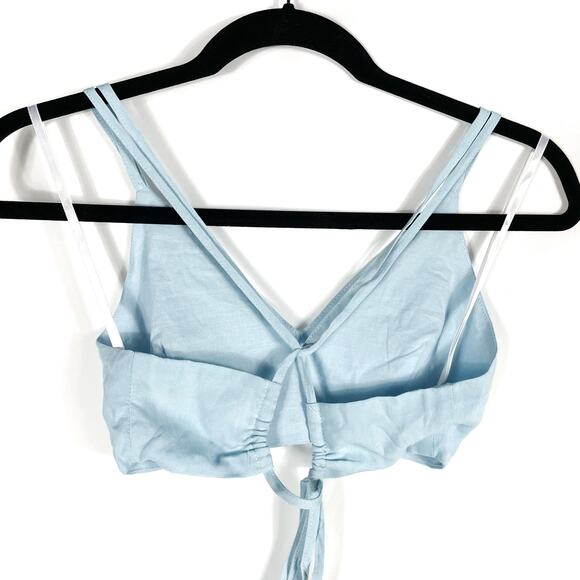 Superdown Tabitha Ruffle Shorts Set Light Blue 2 pc Bralette Sleeveless Sz XS - Picture 12 of 12